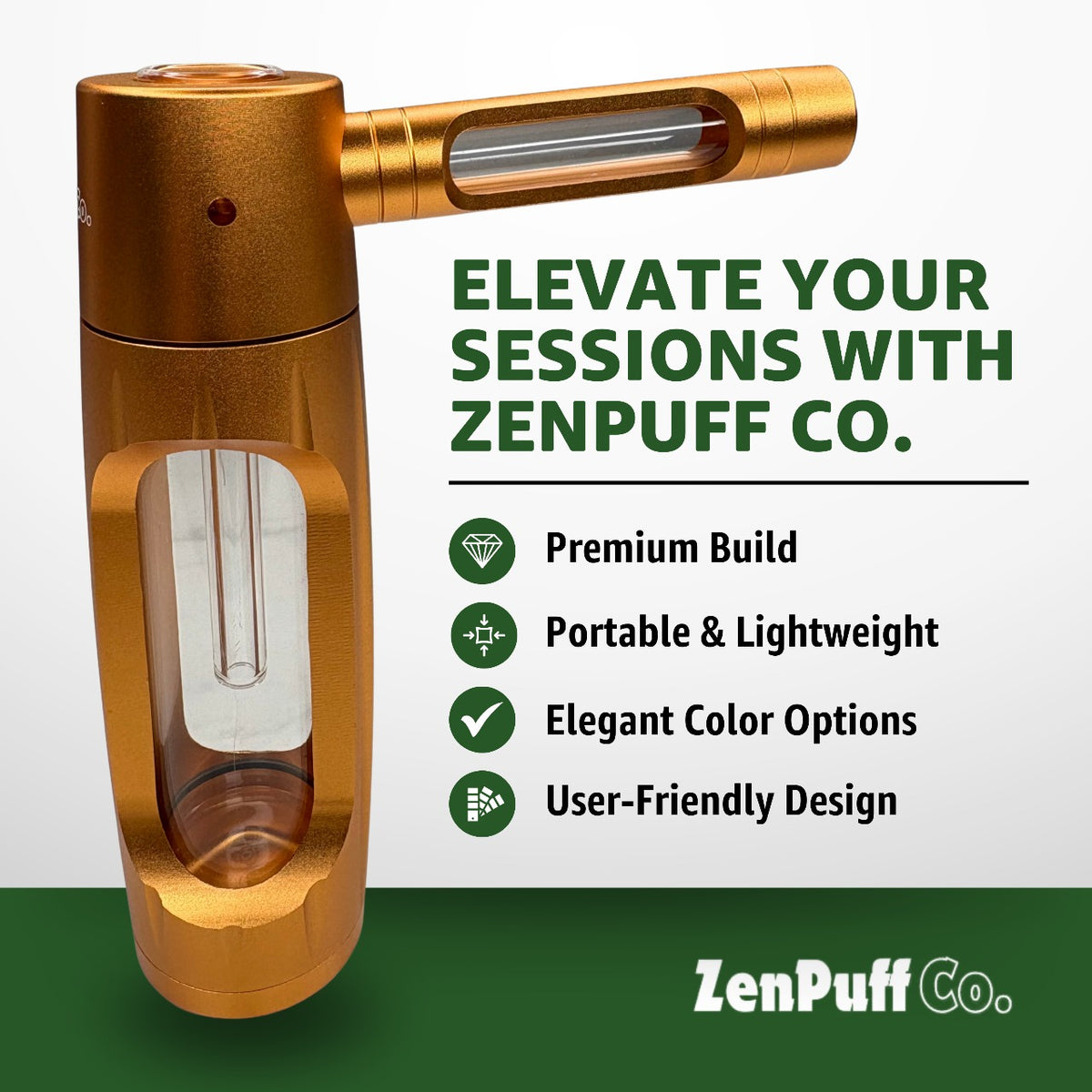 ZenPuff Luxury Aluminum/Glass Water Bottle