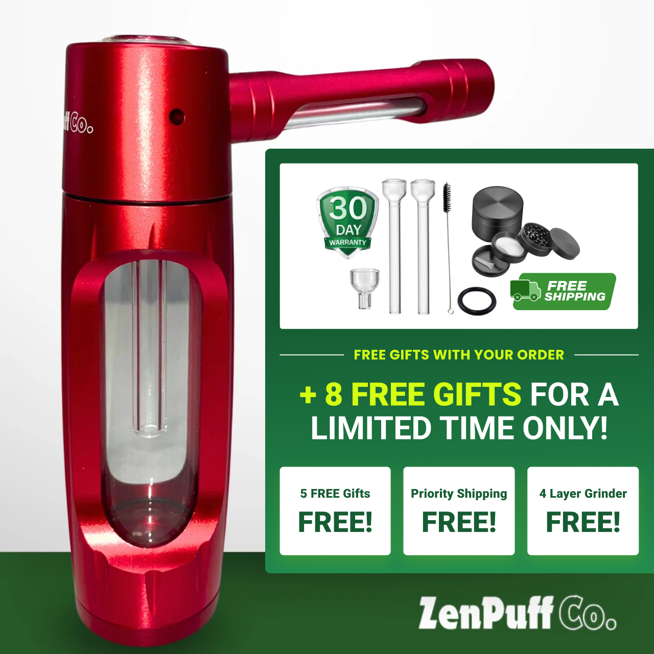 ZenPuff Co.™ Premium Glass & Aluminum Water Bottle