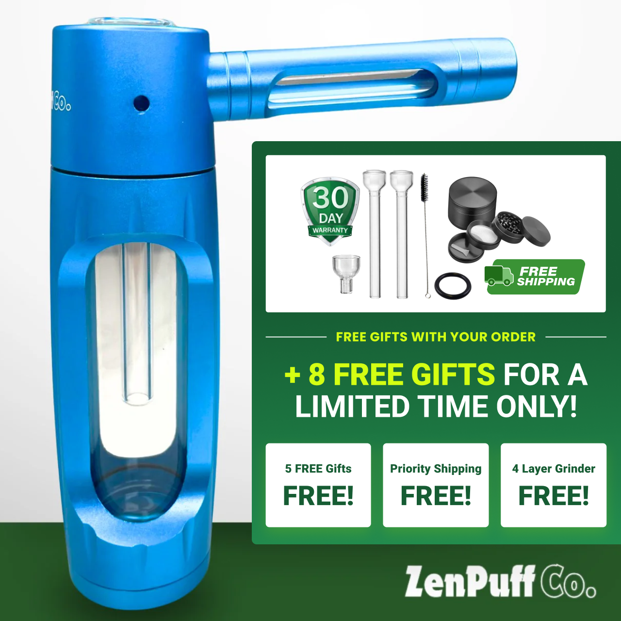 ZenPuff Co.™ Premium Glass & Aluminum Water Bottle