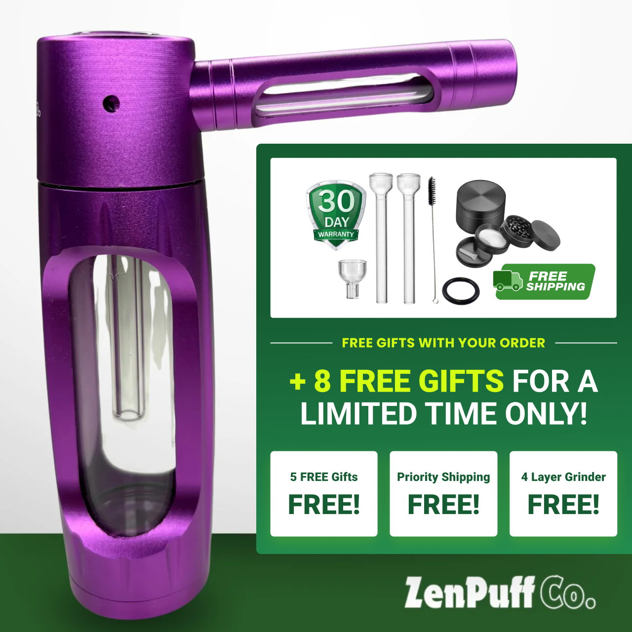 ZenPuff Co.™ Premium Glass & Aluminum Water Bottle