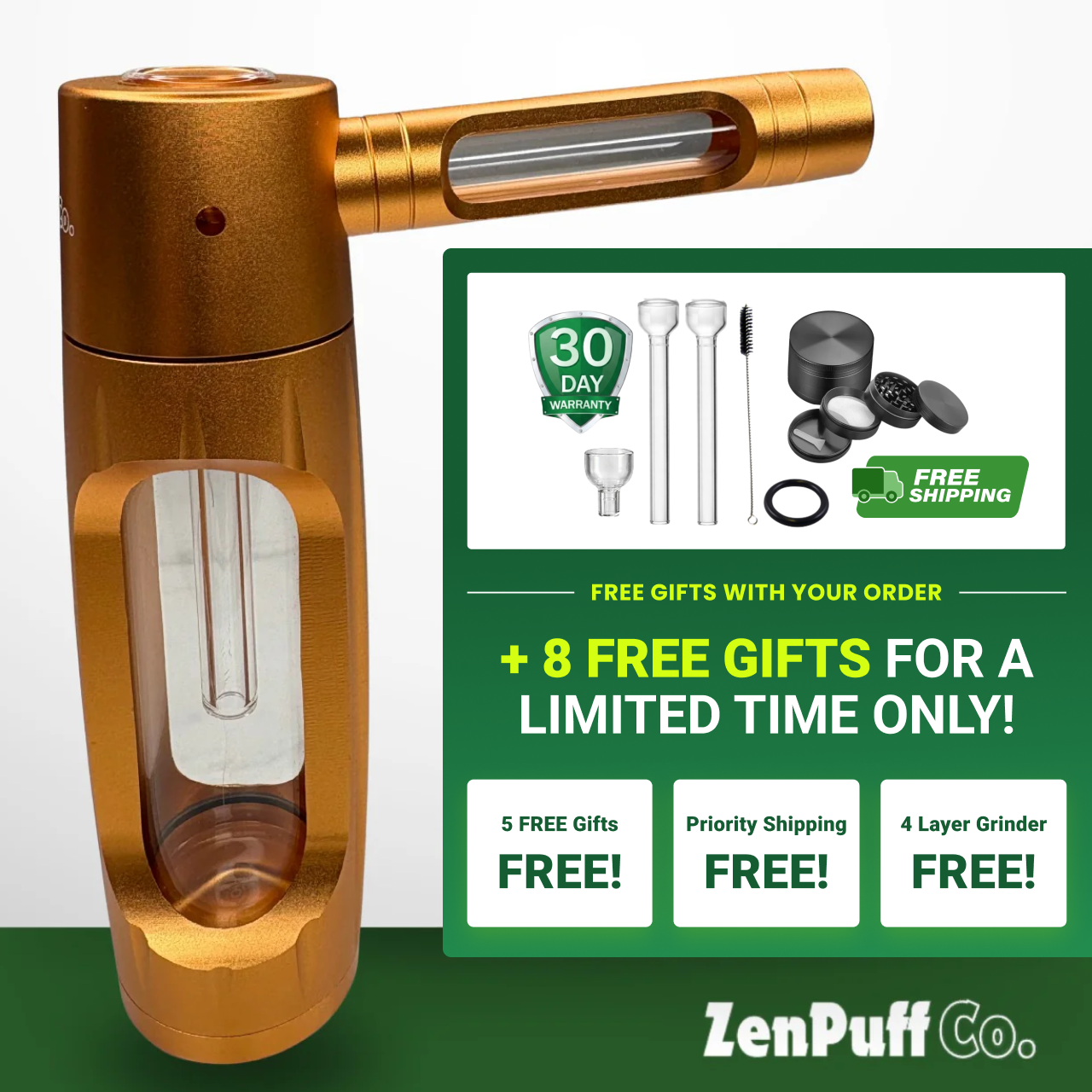 ZenPuff Co.™ Premium Glass & Aluminum Water Bottle