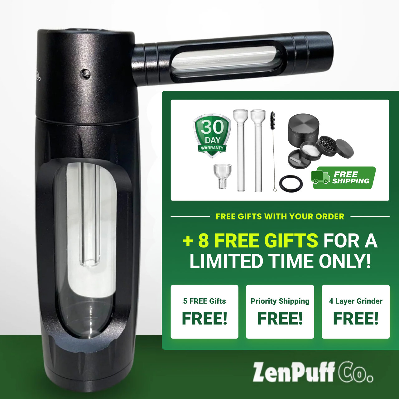 ZenPuff Co.™ Premium Glass & Aluminum Water Bottle