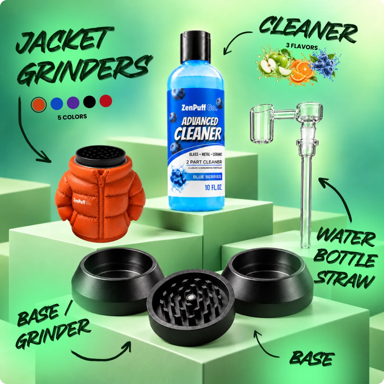 The five new ZenPuff accessories together