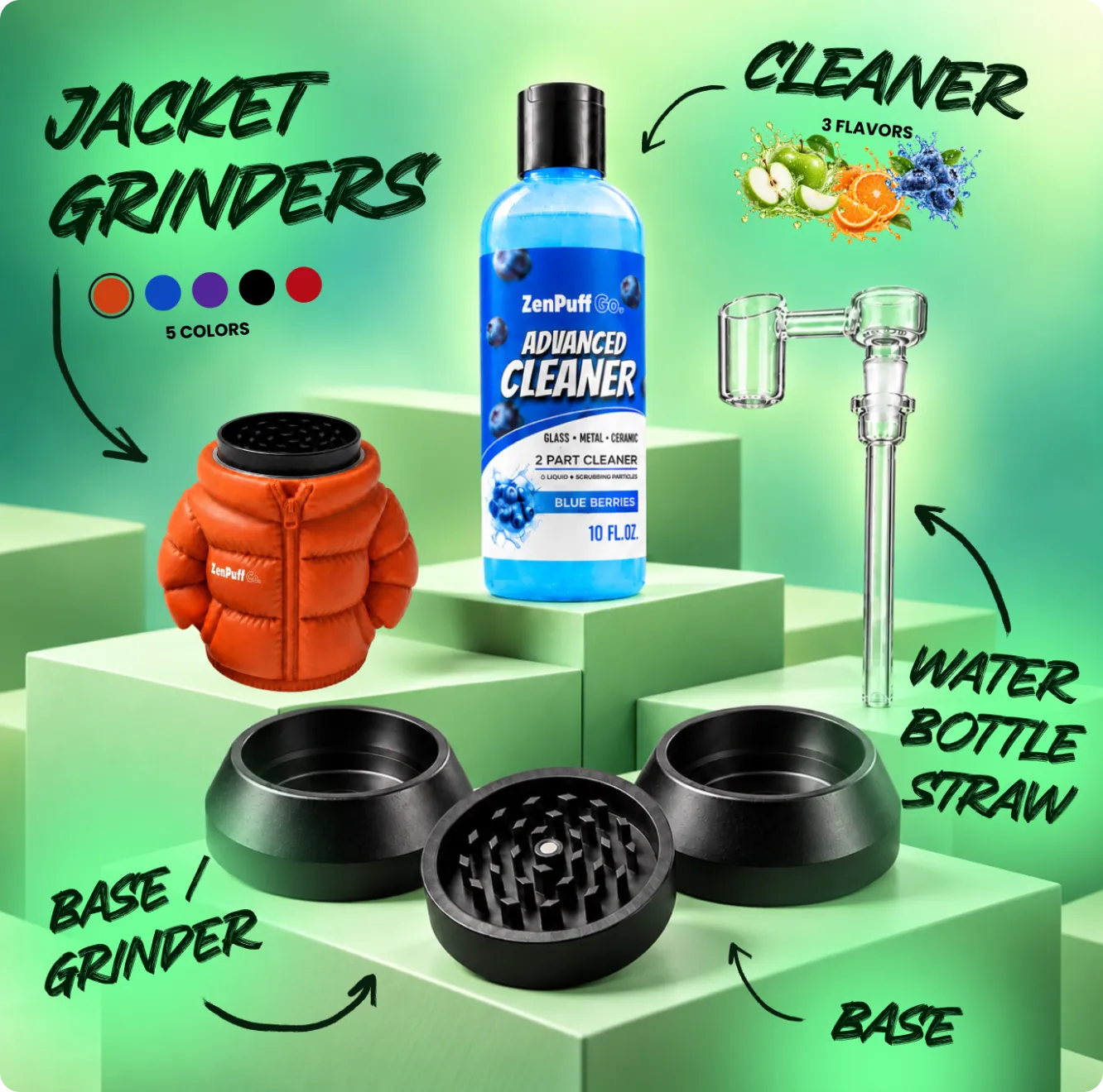 The five new ZenPuff accessories together